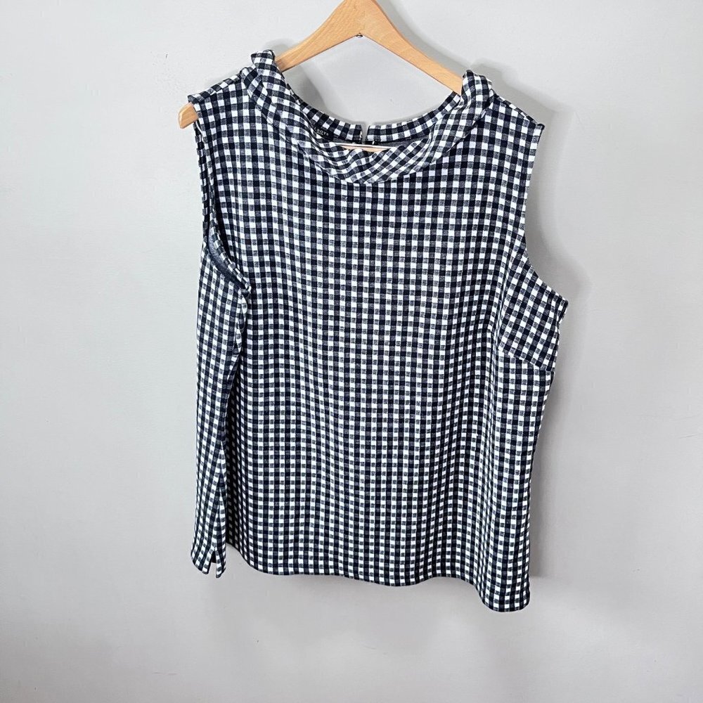 Talbots Black and White Gingham Sleeveless Top- Size 2XP